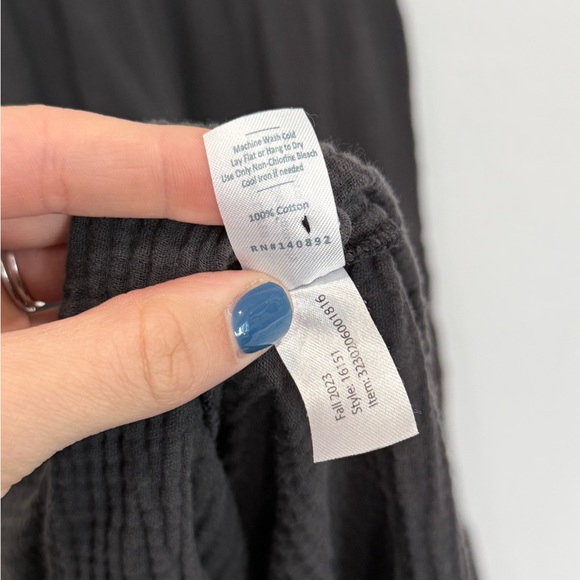 Marine Layer Grey Embroidered Midi Dress 100% Cotton Women’s Size Large - Picture 4 of 4